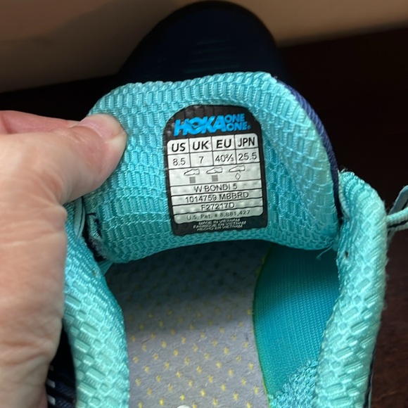 Hoka One One Womens Sneakers size 8.5m in Navy and Aqua - Picture 3 of 6